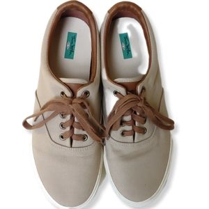 Thom McAn canvas boat Lace up shoes Men's Size 9, preowned